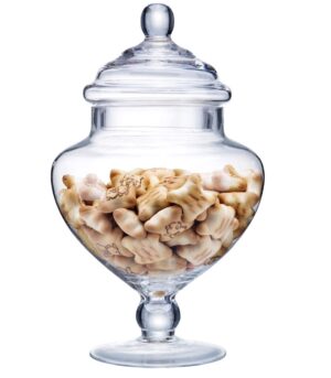 Glass Apothecary Jars Height: 9″ Body: 5″)