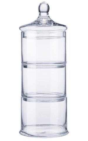 3 Tier 17 inch Stacking Apothecary Jars,