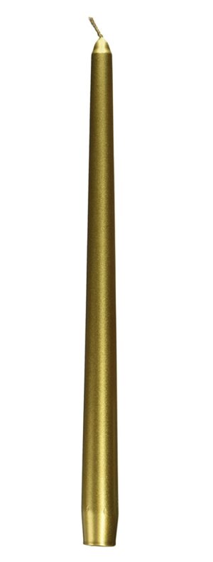 Candle 12-Piece Taper Candles, 12-Inch, Metallic Bronze Gold