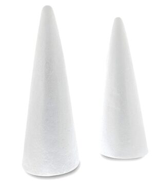 Foam Cones, Arts and Crafts Supplies (White, 5.25 x 14.5 in, 2 Pack)