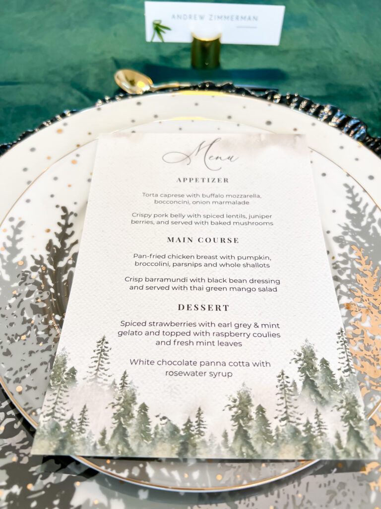 CONTEMPORARY FOREST CHRISTMAS TABLESCAPE 