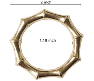 Set of 6 Bamboo Knuckles Style Gold Napkin Holder