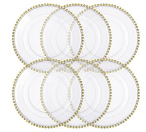 6 Pack 12.6 Inch Clear Plastic Round Charger Plates