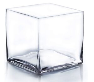 Cube Glass Vase, Candle Holder, 8″x8″x8″