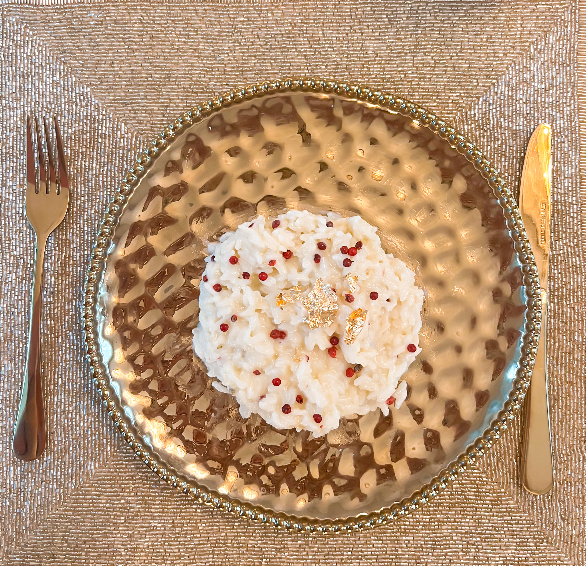 RISOTTO WITH PROSECCO, MASCARPONE AND PINK PEPPERCORN