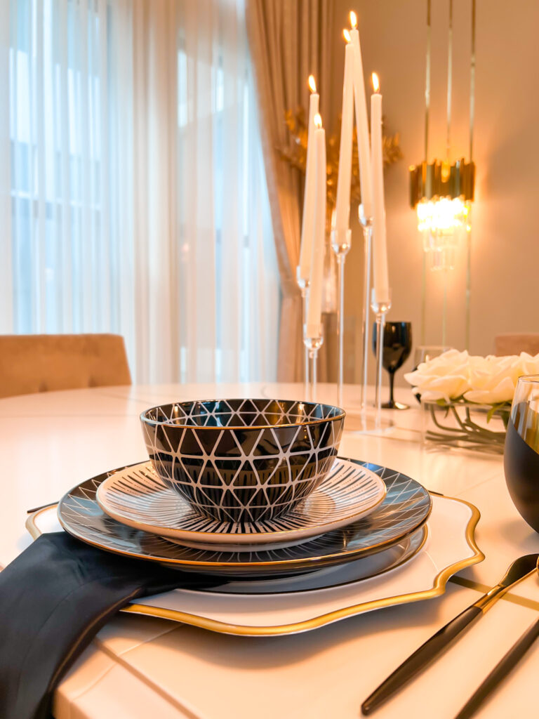A CONTEMPORARY TABLESCAPE WITH THYME AND TABLE