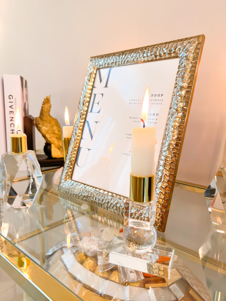 A CONTEMPORARY TABLESCAPE WITH THYME AND TABLE