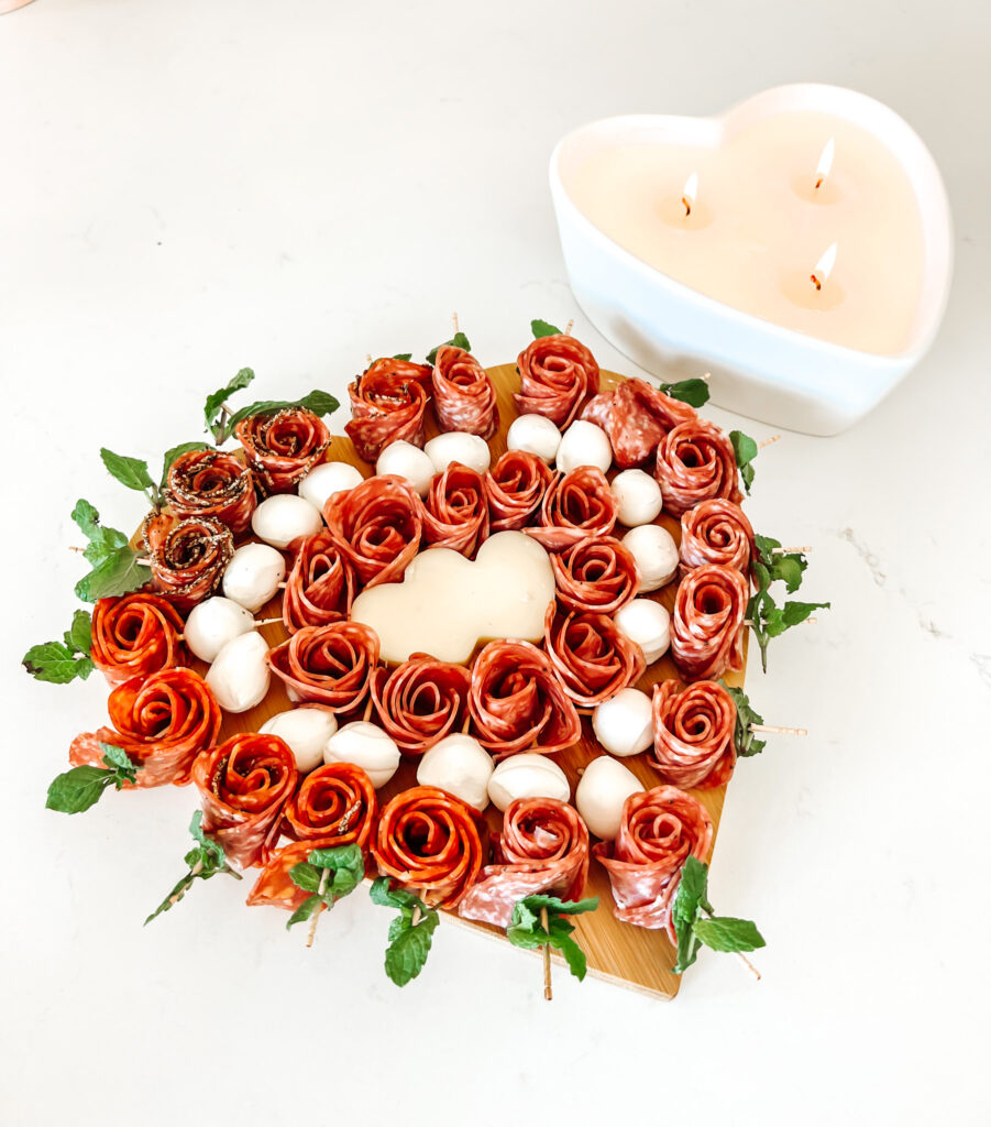 A BOARD FULL OF SALAME ROSES 