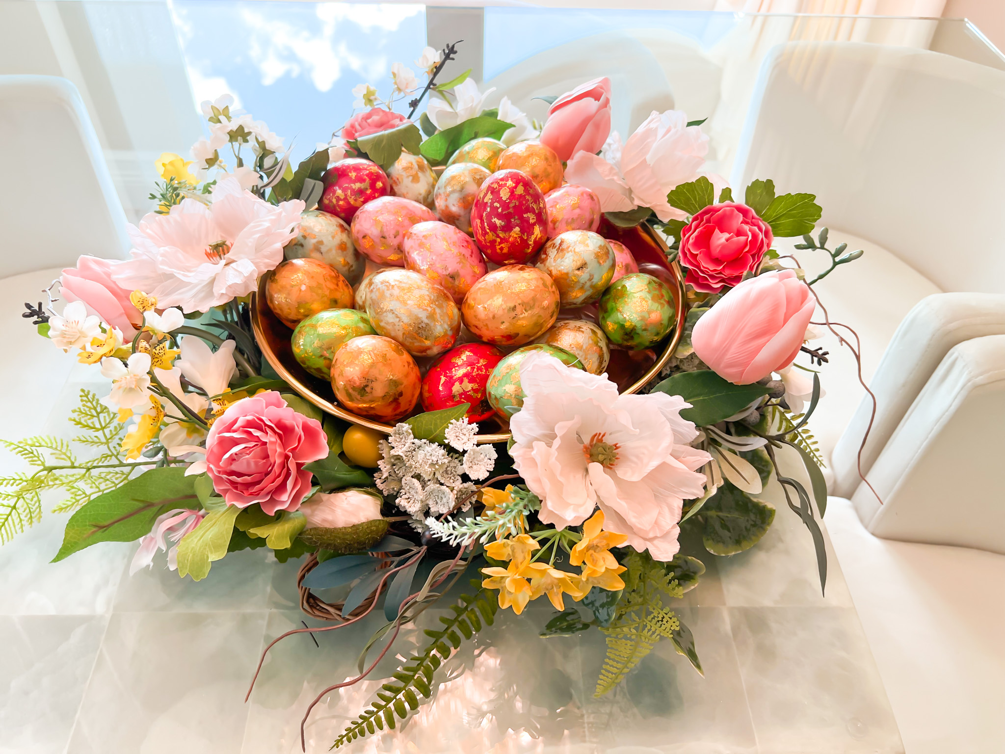 A SPRING WREATH ARRANGEMENT