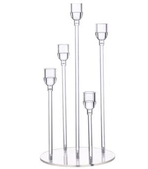 Fullvaseer Acrylic Taper Candle Holders 5 Arms