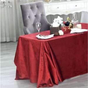 TABLECLOTHSFACTORY 90 x 132 Inch Wine Rectangle Tablecloth