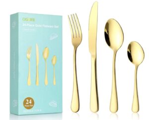 Gold Silverware Set for 6