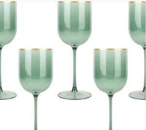 Green Wine Cup with Gold rim