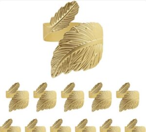 Leaf Shape Napkin Rings of 12 Set