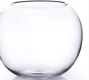 Bowl Glass Vase, Diameter 10″, Height 8″,